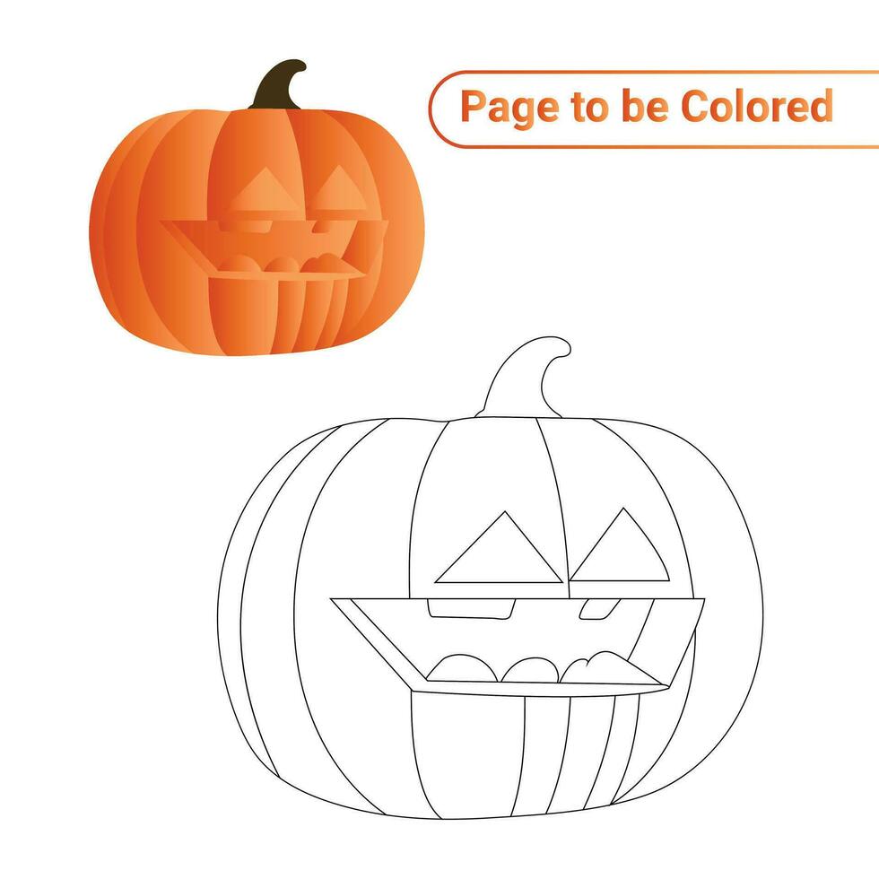 halloween pompoen kleurplaat voor kinderen vector