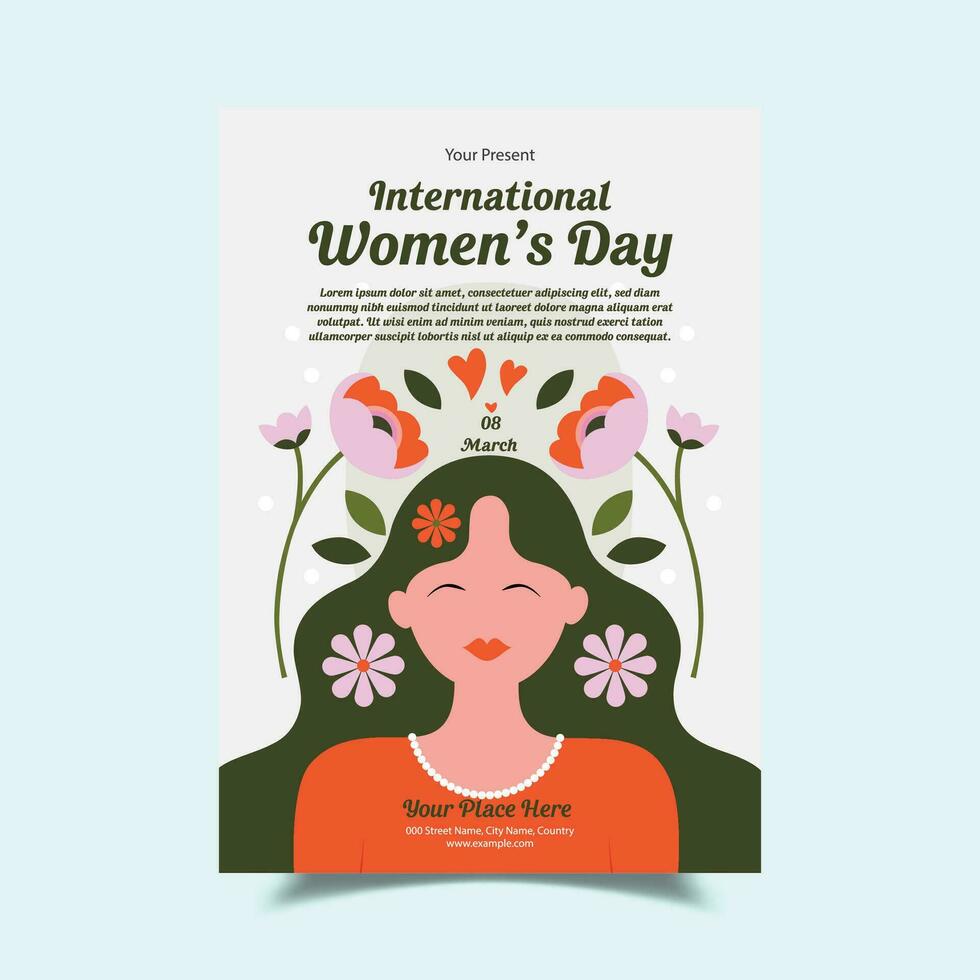vector illustratie van Internationale vrouwen dag folder