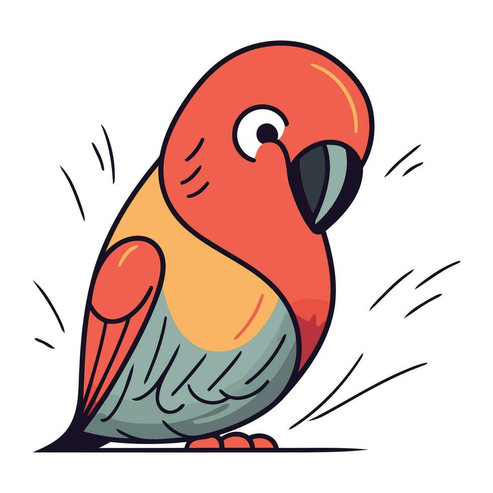 schattig papegaai Aan wit achtergrond. vector illustratie in tekenfilm stijl.