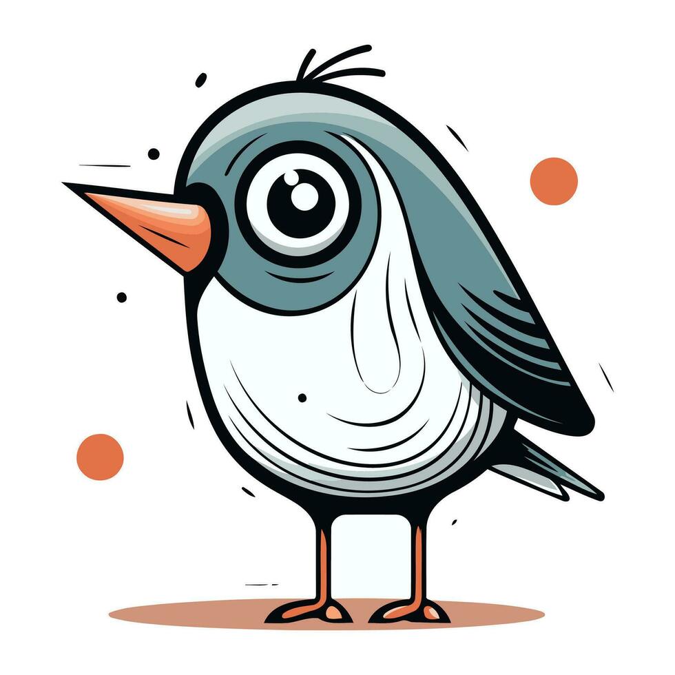 tekenfilm illustratie van schattig weinig vogel. vector illustratie van een weinig vogel.