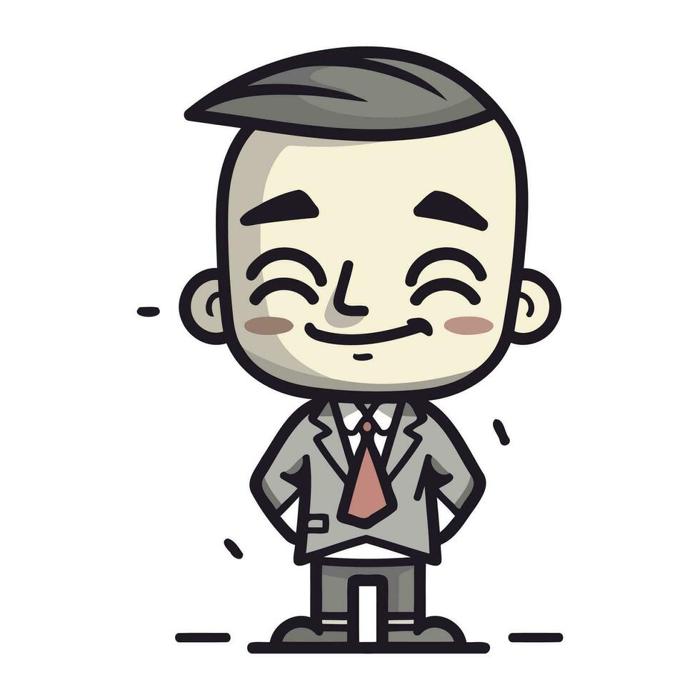 tekenfilm zakenman glimlachen gezicht uitdrukking vector illustratie grafisch ontwerp