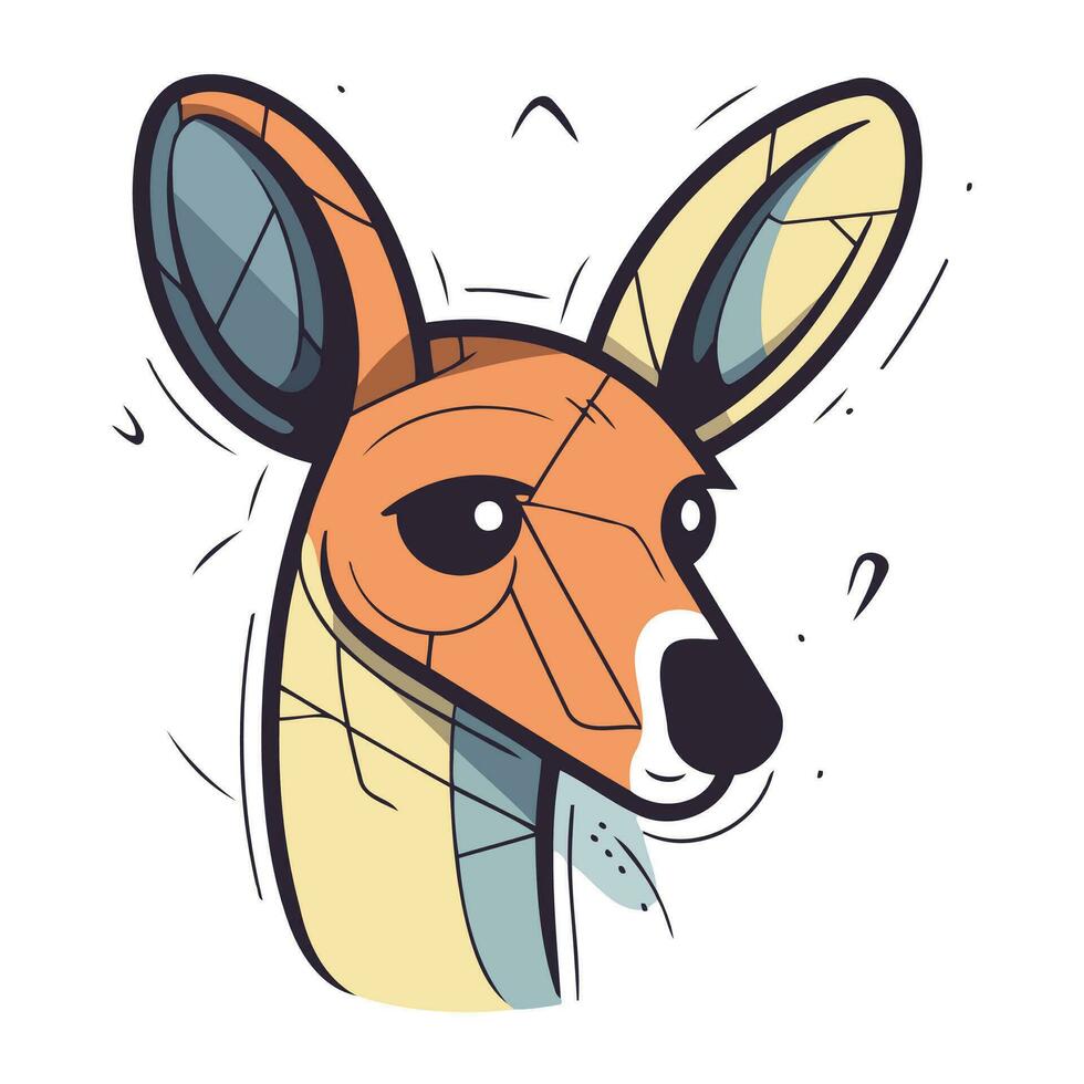 schattig kangoeroe hoofd. vector illustratie in tekenfilm stijl.