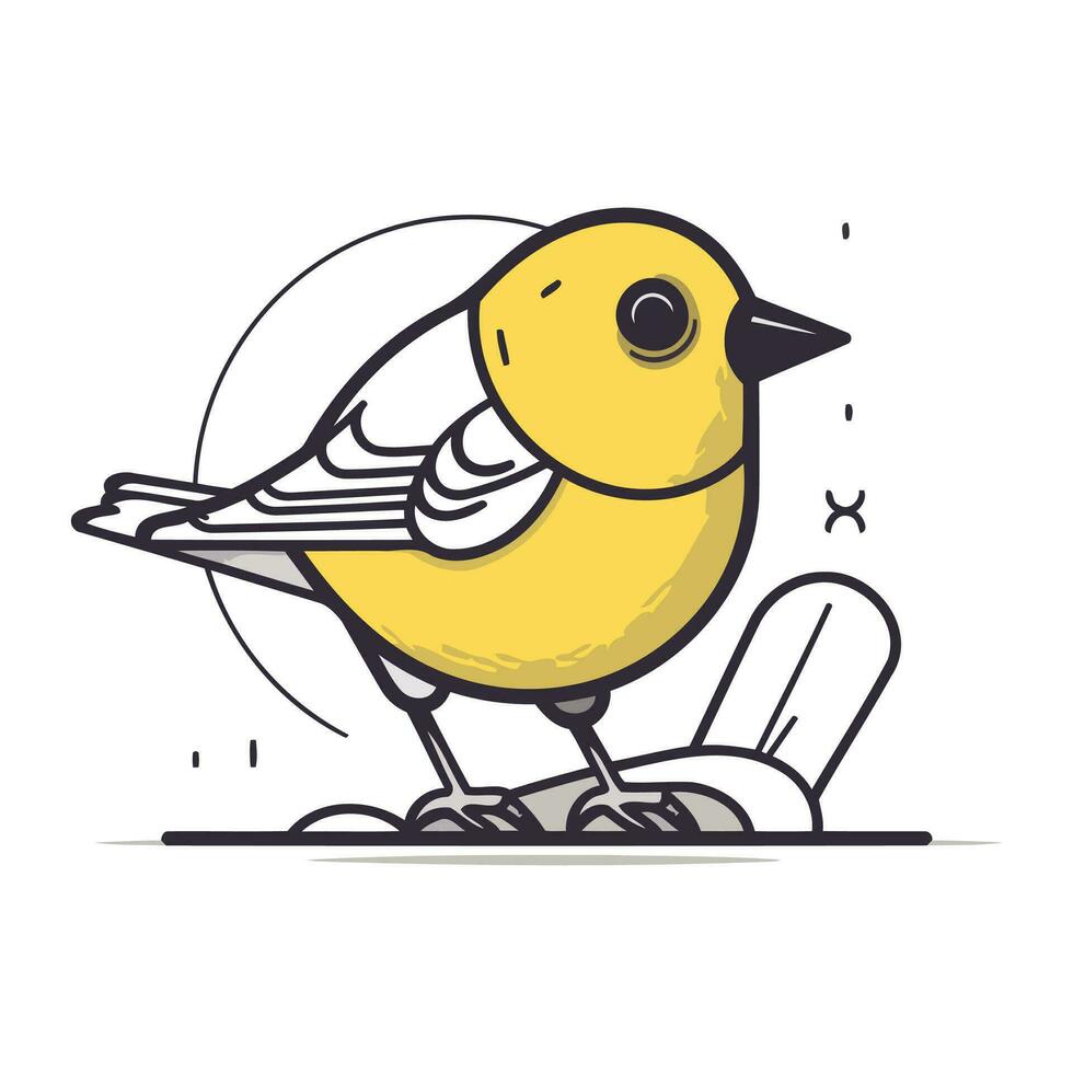 schattig tekenfilm weinig vogel. vector illustratie van een weinig vogel.