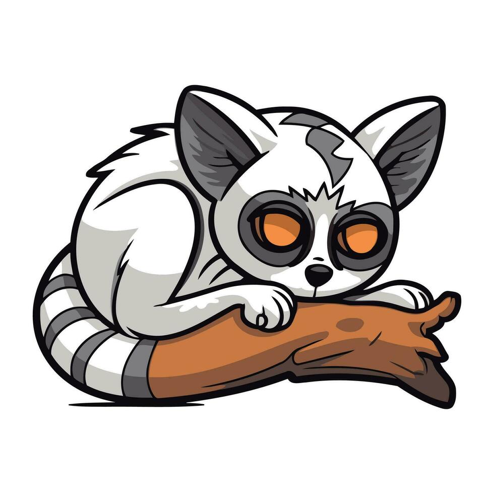 lemur schattig dier tekenfilm mascotte karakter vector ontwerp