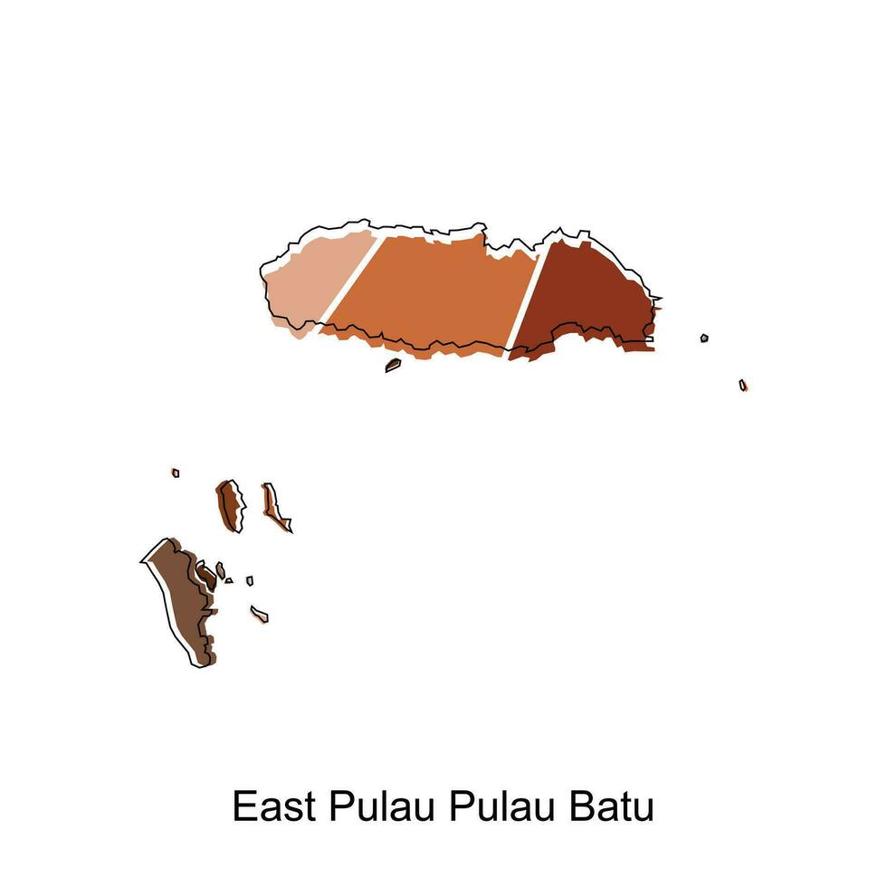 kaart stad van oosten- pulau pulau batu ontwerp sjabloon, vector symbool, teken, schets illustratie.