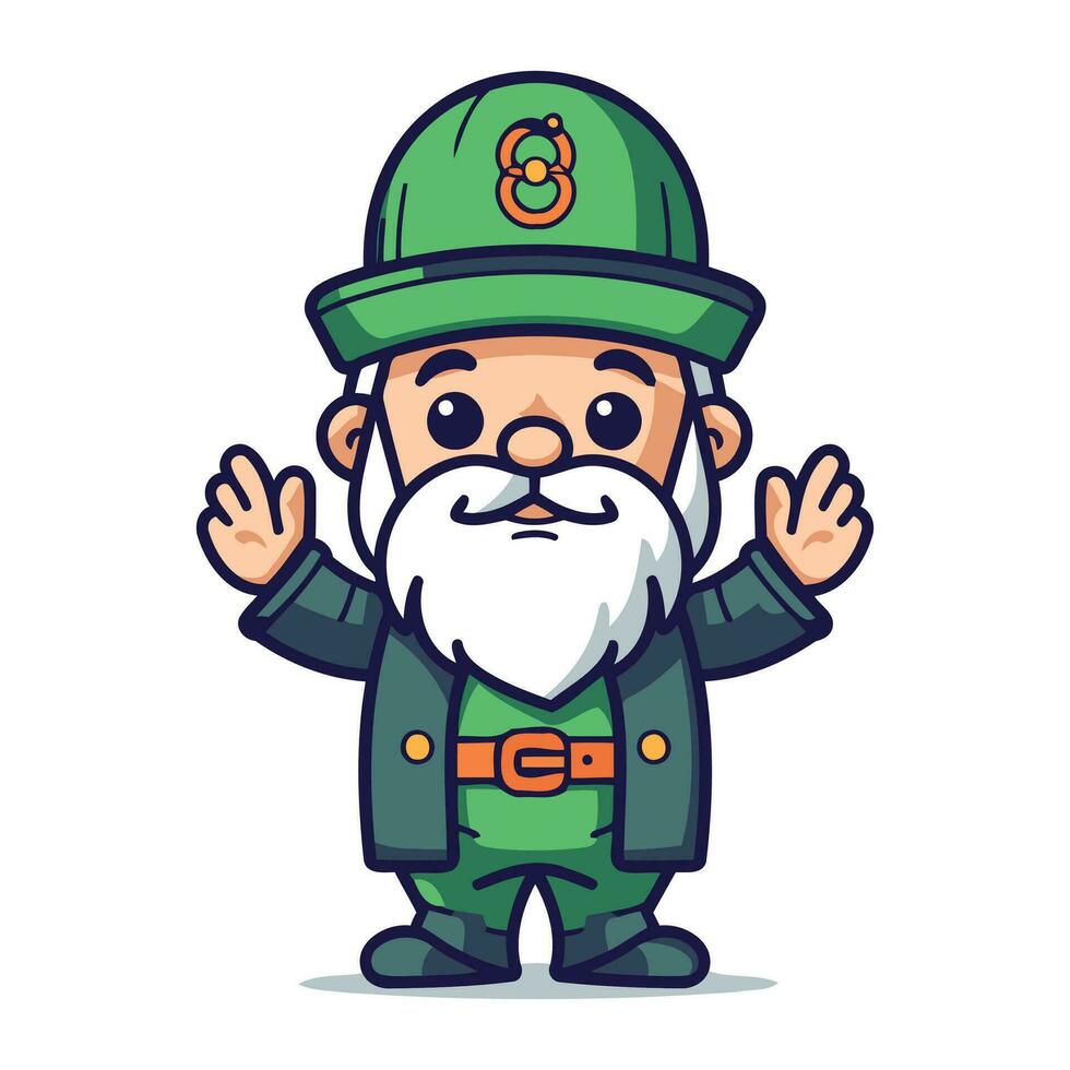 tekenfilm elf van Ierse folklore mascotte karakter. vector illustratie