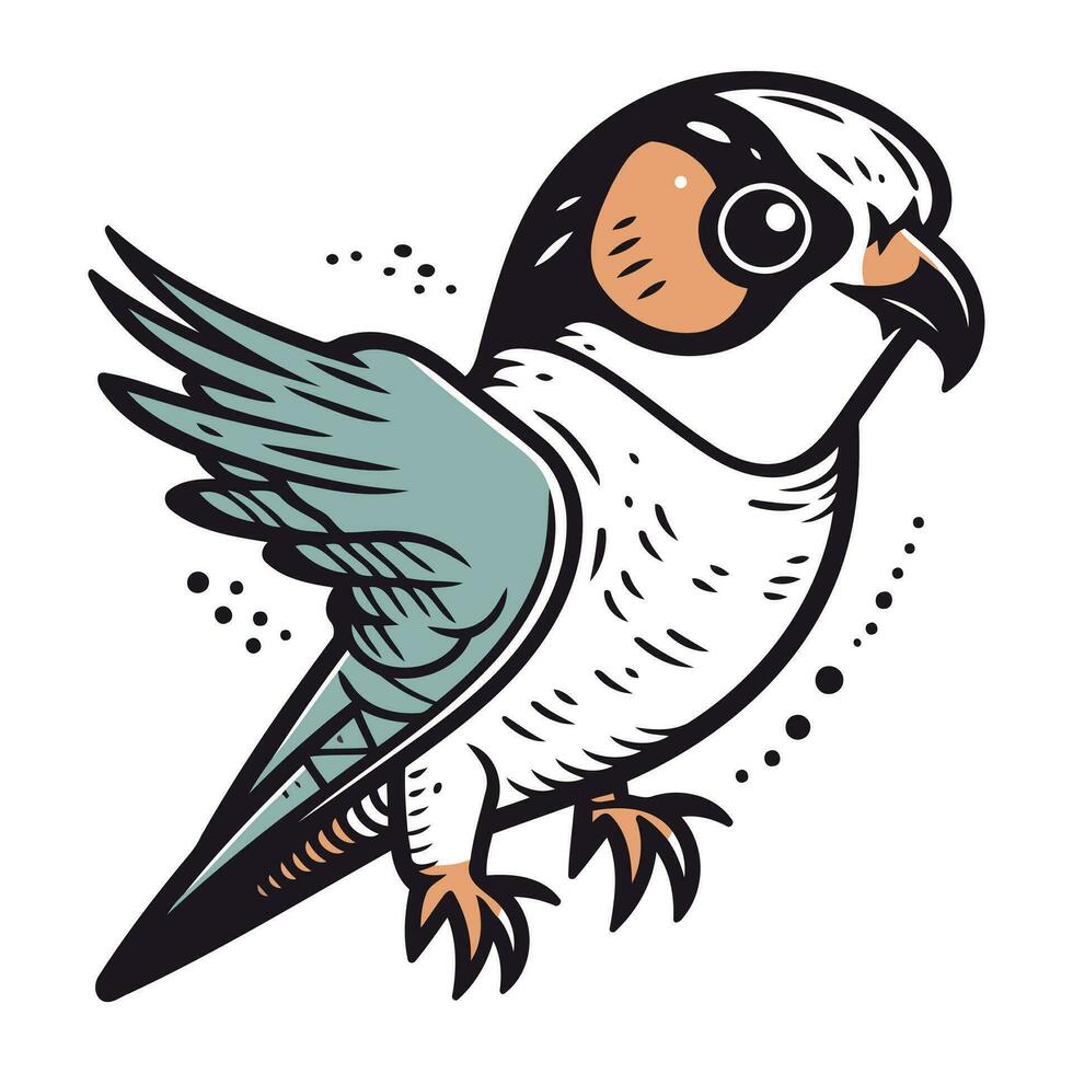 schattig tekenfilm slikken vogel. vector illustratie geïsoleerd Aan wit achtergrond.