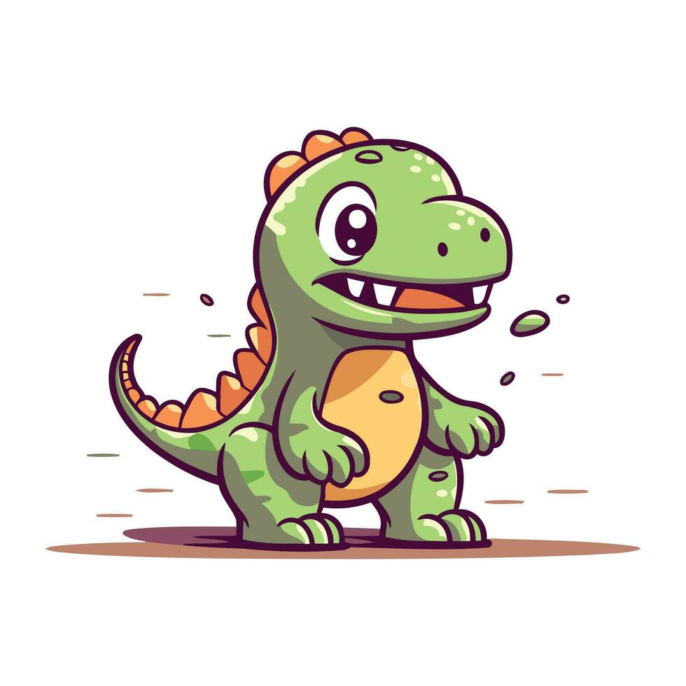 schattig tekenfilm dinosaurus. vector illustratie geïsoleerd Aan een wit achtergrond.