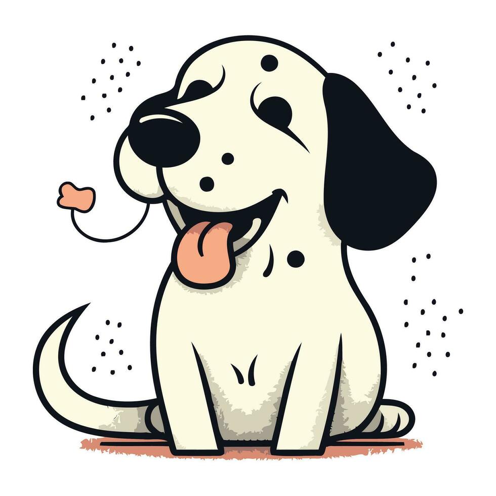 illustratie van een schattig geel labrador retriever hond zittend vector