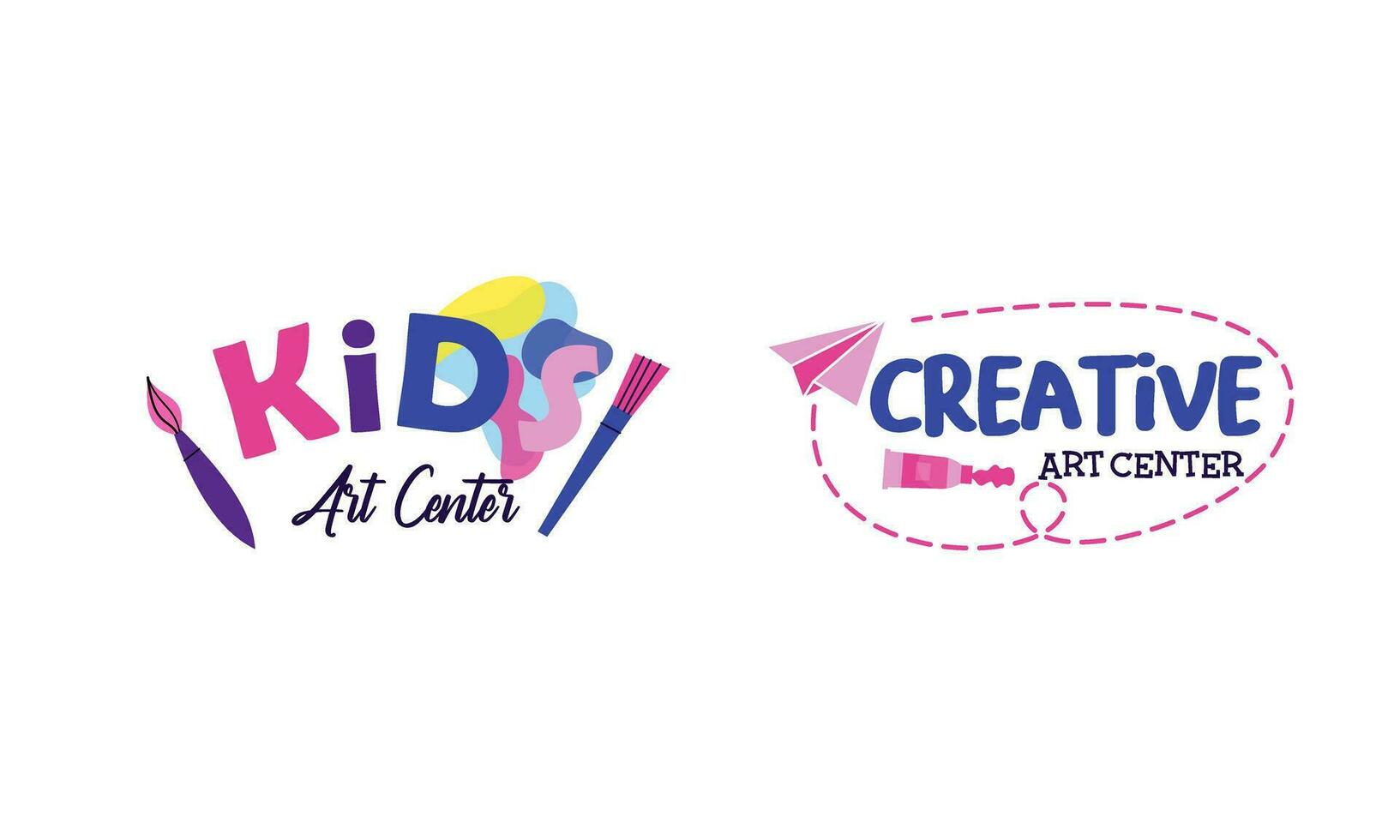 kinderen creatief en wetenschap klasse sjabloon promotionele logo vector