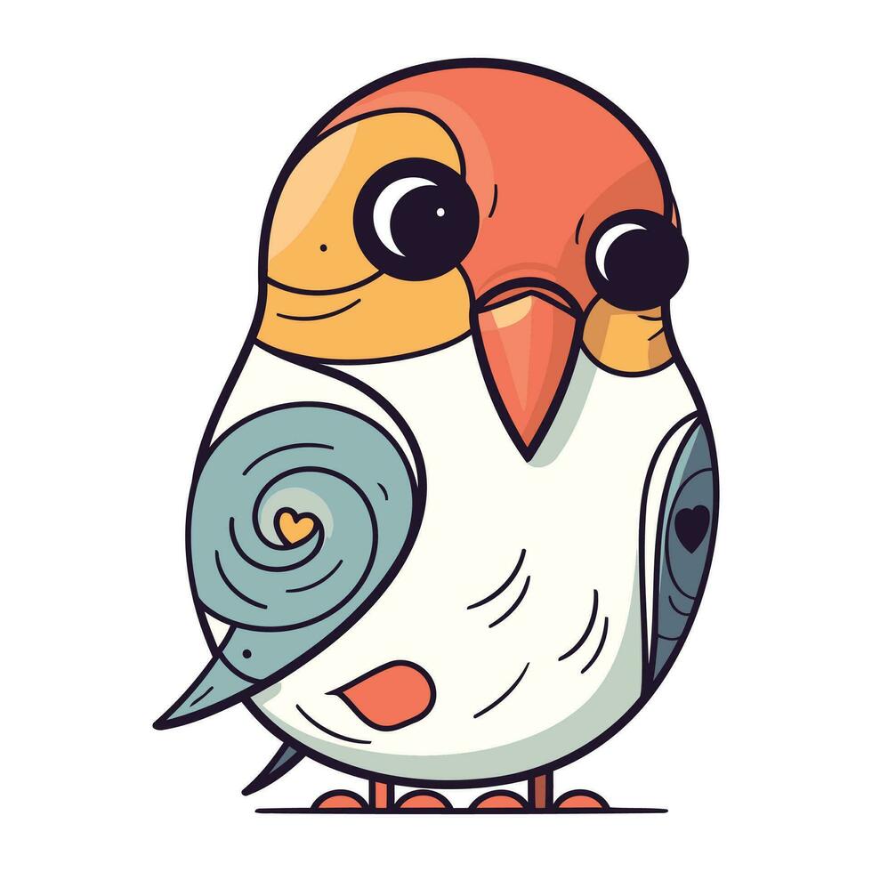 vector illustratie van schattig weinig tekenfilm vogel. geïsoleerd Aan wit achtergrond.