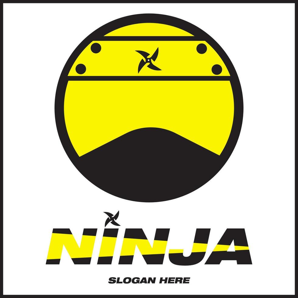 Ninja hoofd emoticon illustratie vector ontwerp in gezichtsloos stijl. geschikt voor pictogrammen, logo's, affiches, websites, t-shirt ontwerpen, stickers, concepten, advertenties.