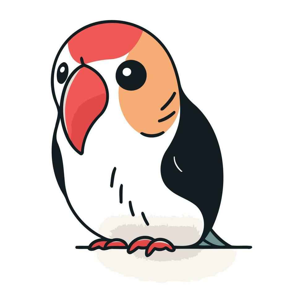 schattig papegaai Aan een wit achtergrond. vector illustratie in tekenfilm stijl.