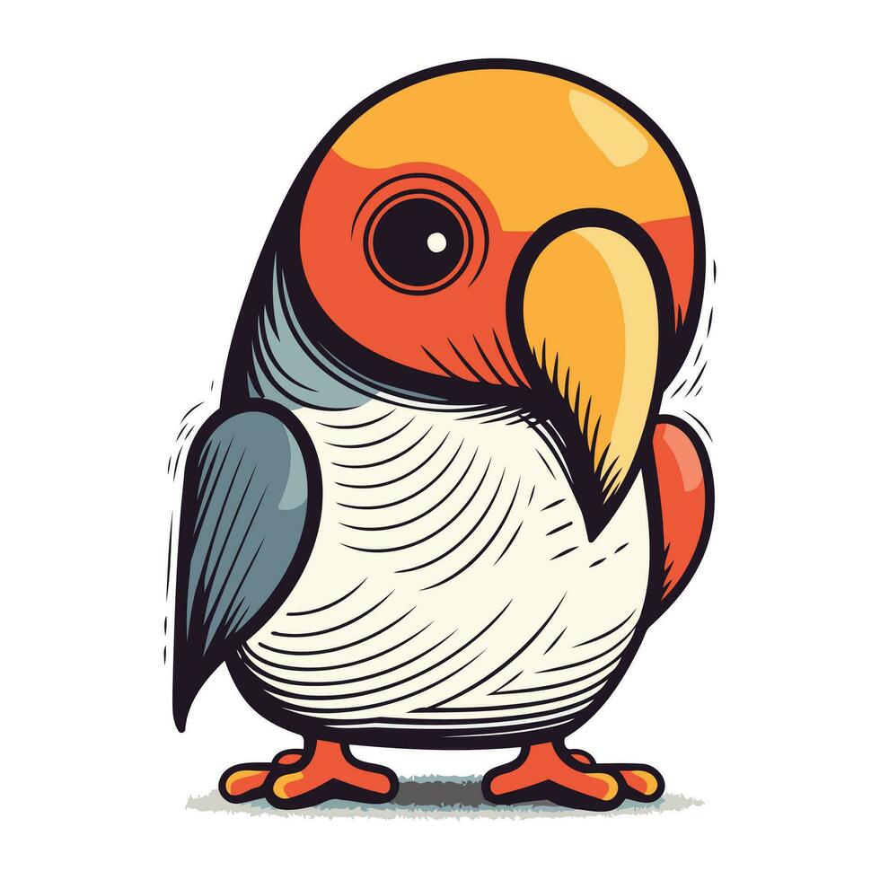 tekenfilm schattig papegaai geïsoleerd Aan wit achtergrond. vector illustratie.