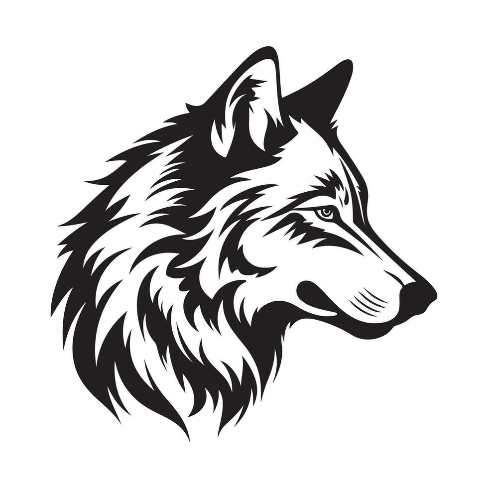 wolf hoofd vector afbeelding, kunst, ontwerp, illustratie