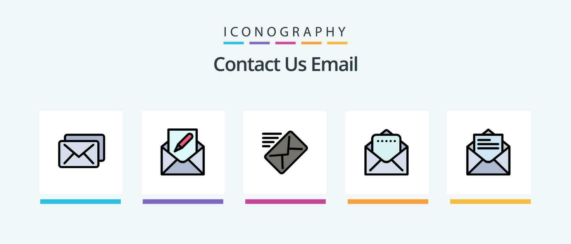 e-mail lijn gevulde 5 icoon pak inclusief . e-mail. postwissel. mail. creatief pictogrammen ontwerp vector