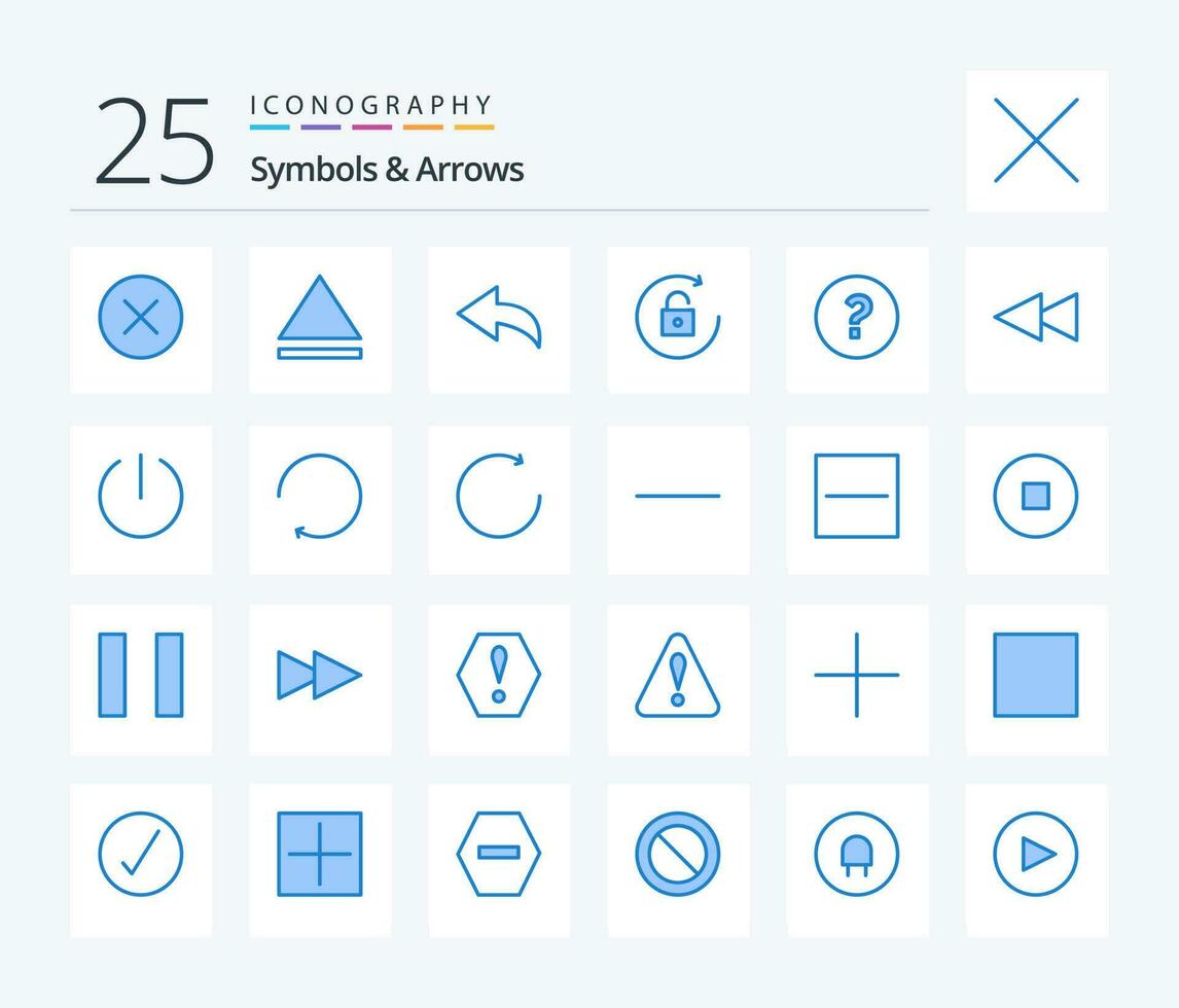 symbolen pijlen 25 blauw kleur icoon pak inclusief pijl. schakelaar. ontgrendelen. uit. achteruit vector
