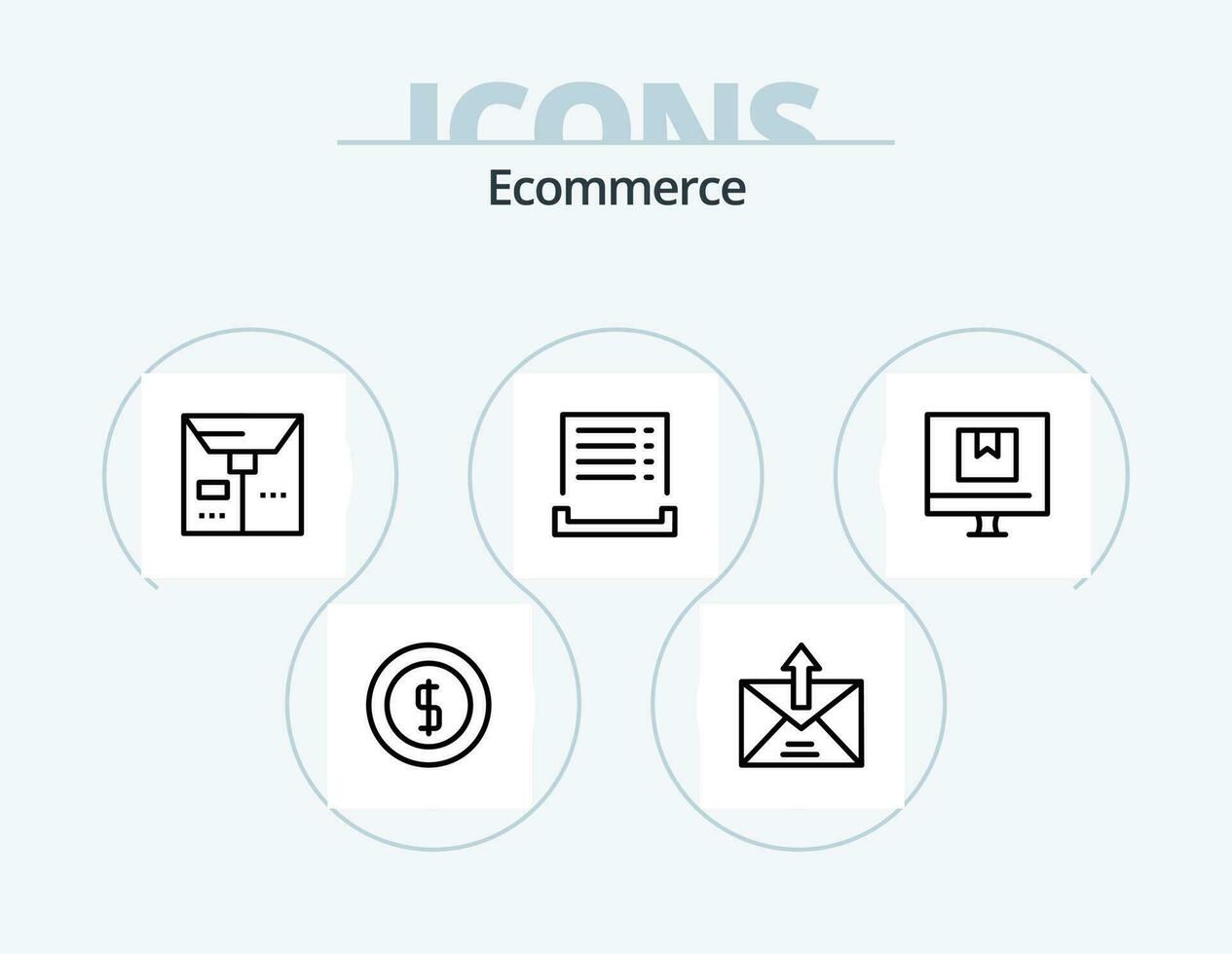 ecommerce lijn icoon pak 5 icoon ontwerp. . . winkelen. broek. mode vector