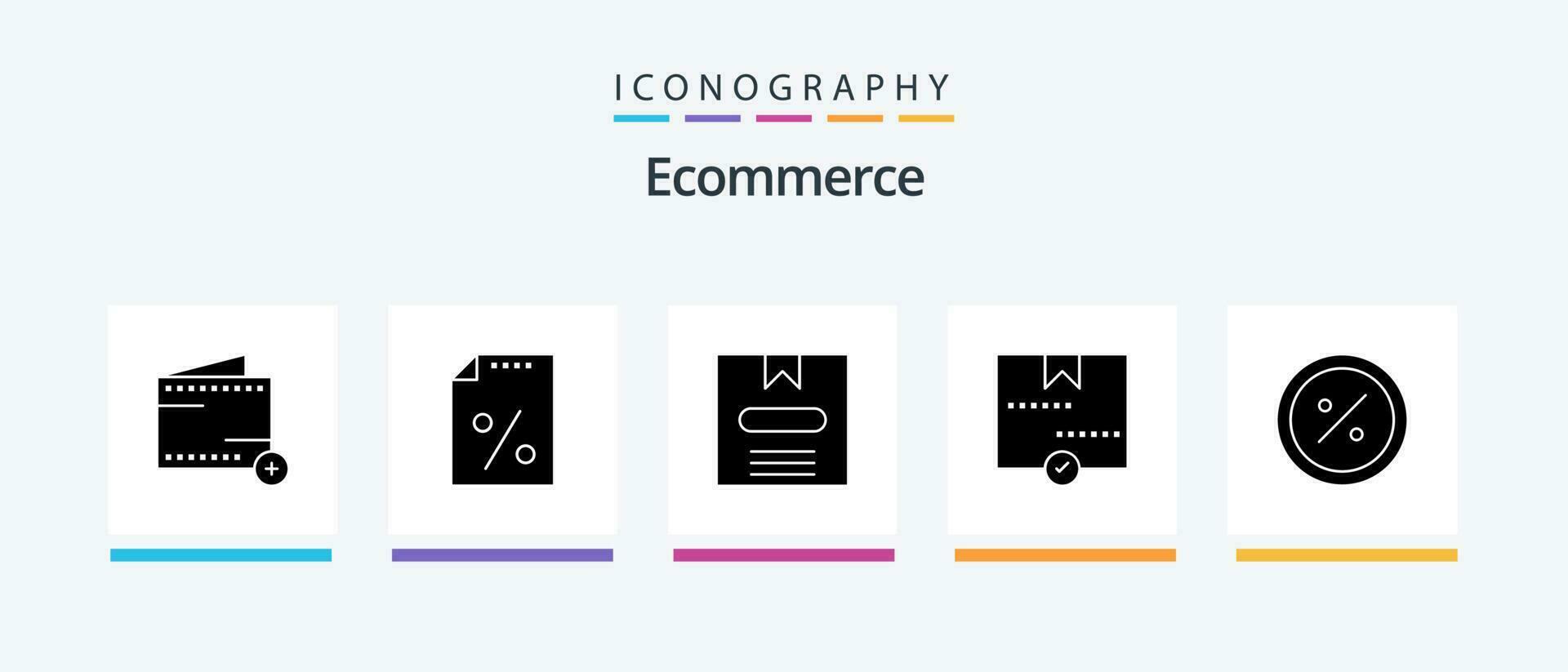 ecommerce glyph 5 icoon pak inclusief handel. pakket. doos. levering. goedkeuren. creatief pictogrammen ontwerp vector