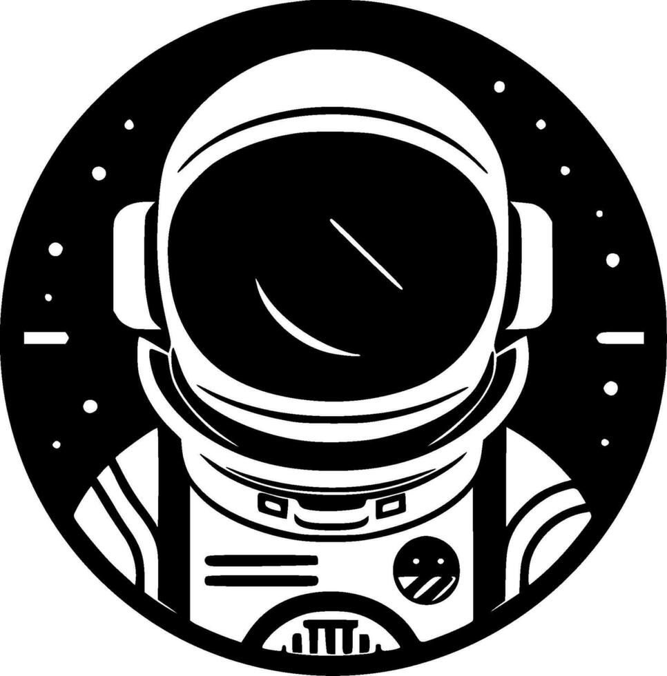 astronaut, zwart en wit vector illustratie