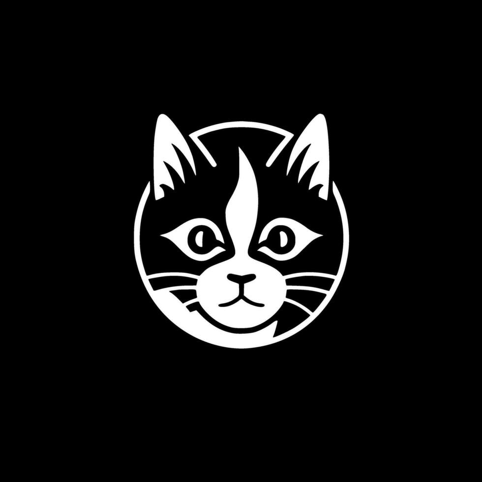 kat, zwart en wit vector illustratie