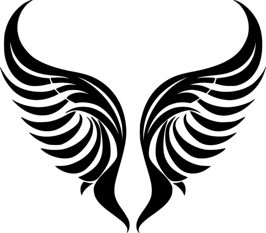 Vleugels - minimalistische en vlak logo - vector illustratie