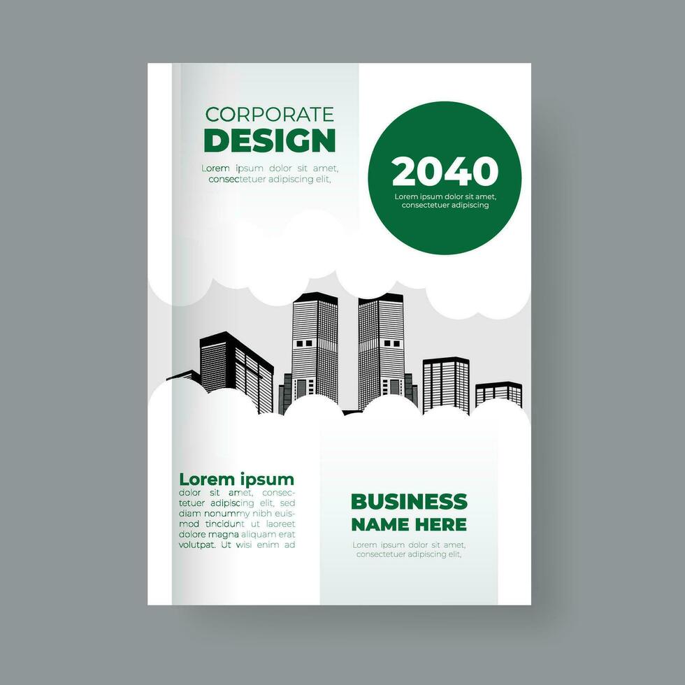 zakelijke boek Hoes ontwerp sjabloon in a4 maat, jaar- rapport, poster, zakelijke presentatie, banier vector
