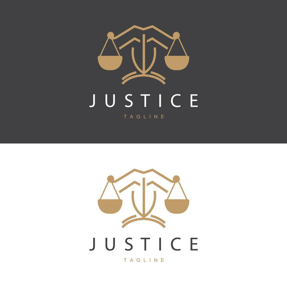 wettelijk gerechtigheid balans logo ontwerp met gemakkelijk lijn model- voor bedrijf merken vector