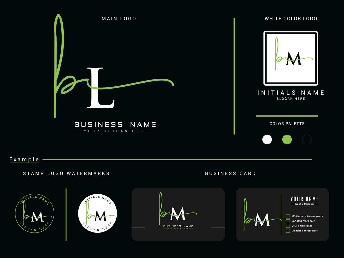 minimalistische bl handtekening kleding logo, kleurrijk bl luxe brief bedrijf logo en presentatie vector