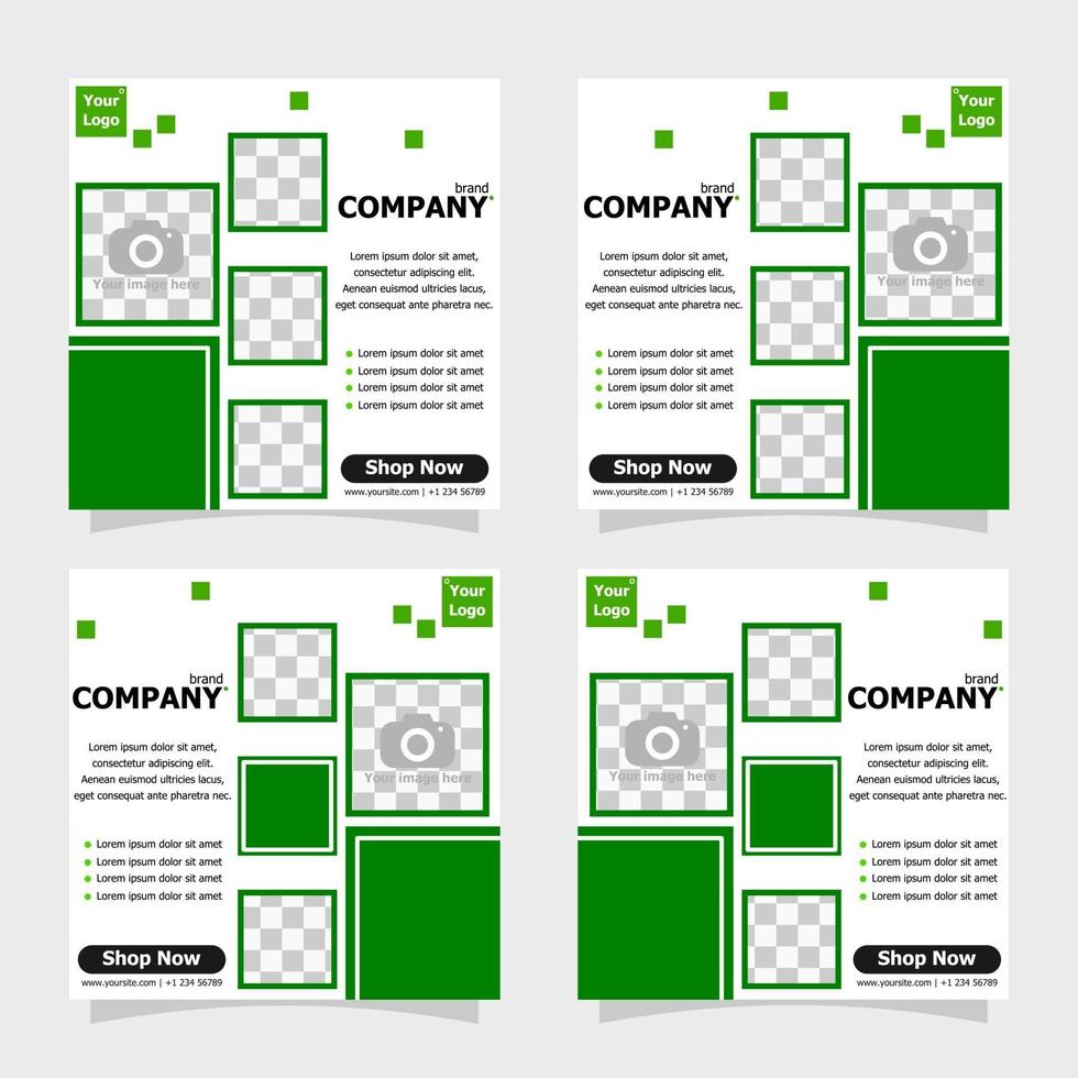 social media post groene kleurstijl twee vector