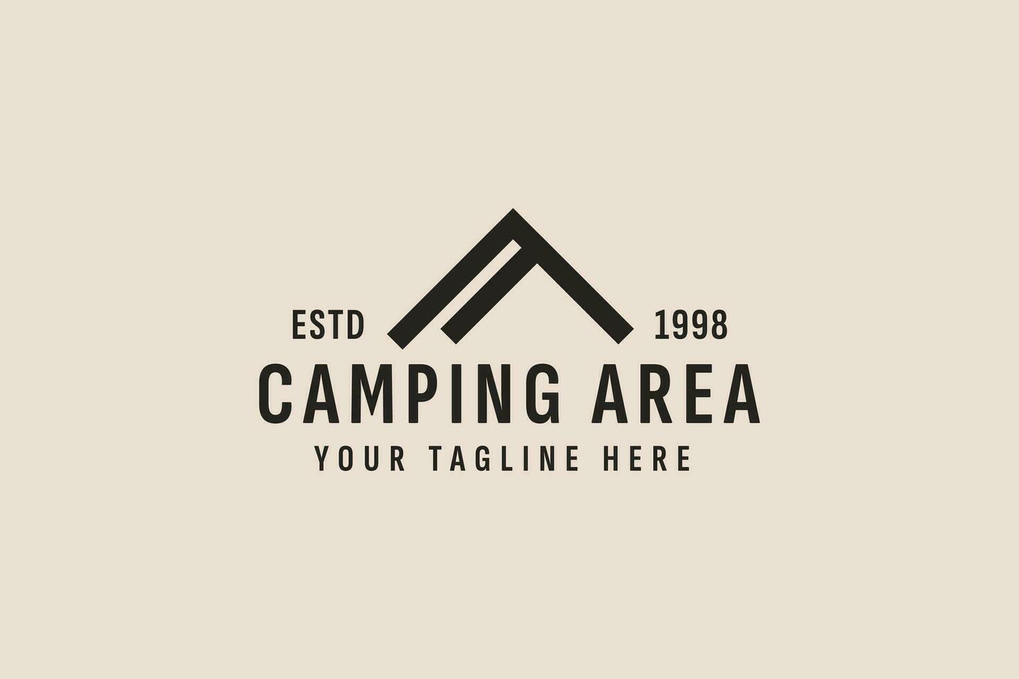 wijnoogst stijl camping logo vector icoon illustratie
