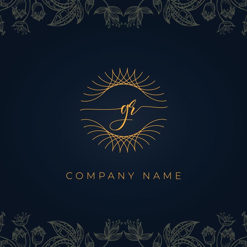 elegant luxe letter gr-logo. vector