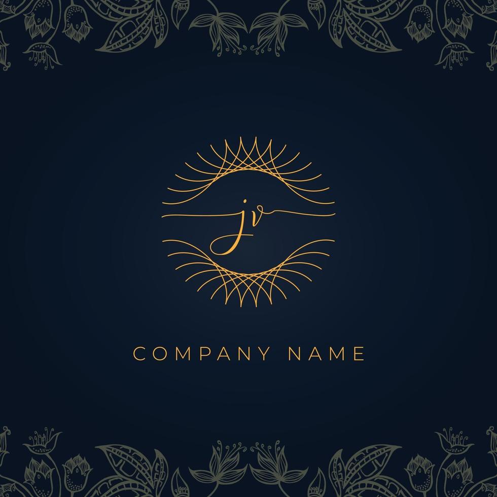 elegant luxe letter jv-logo. vector