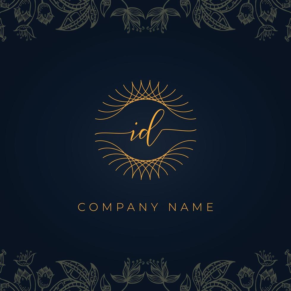 elegant luxe letter-ID-logo. vector