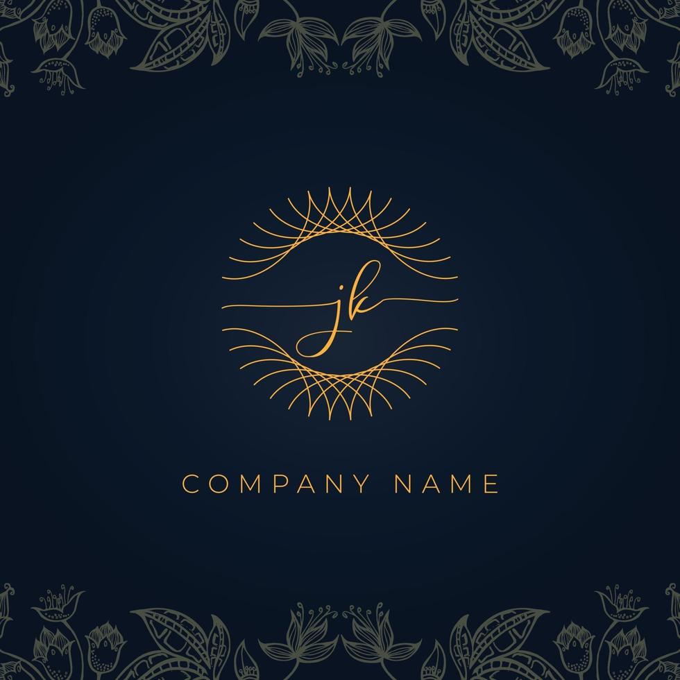 elegant luxe letter jk-logo. vector