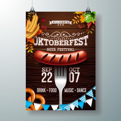 Oktoberfest poster illustratie vector