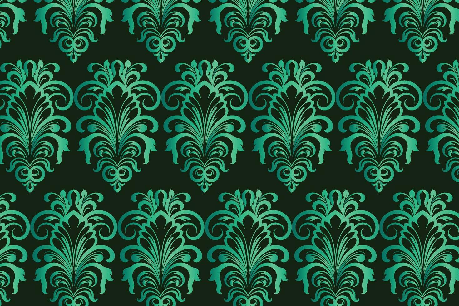 groen en turkoois bloemen ontwerp Aan een donker groen achtergrond vector