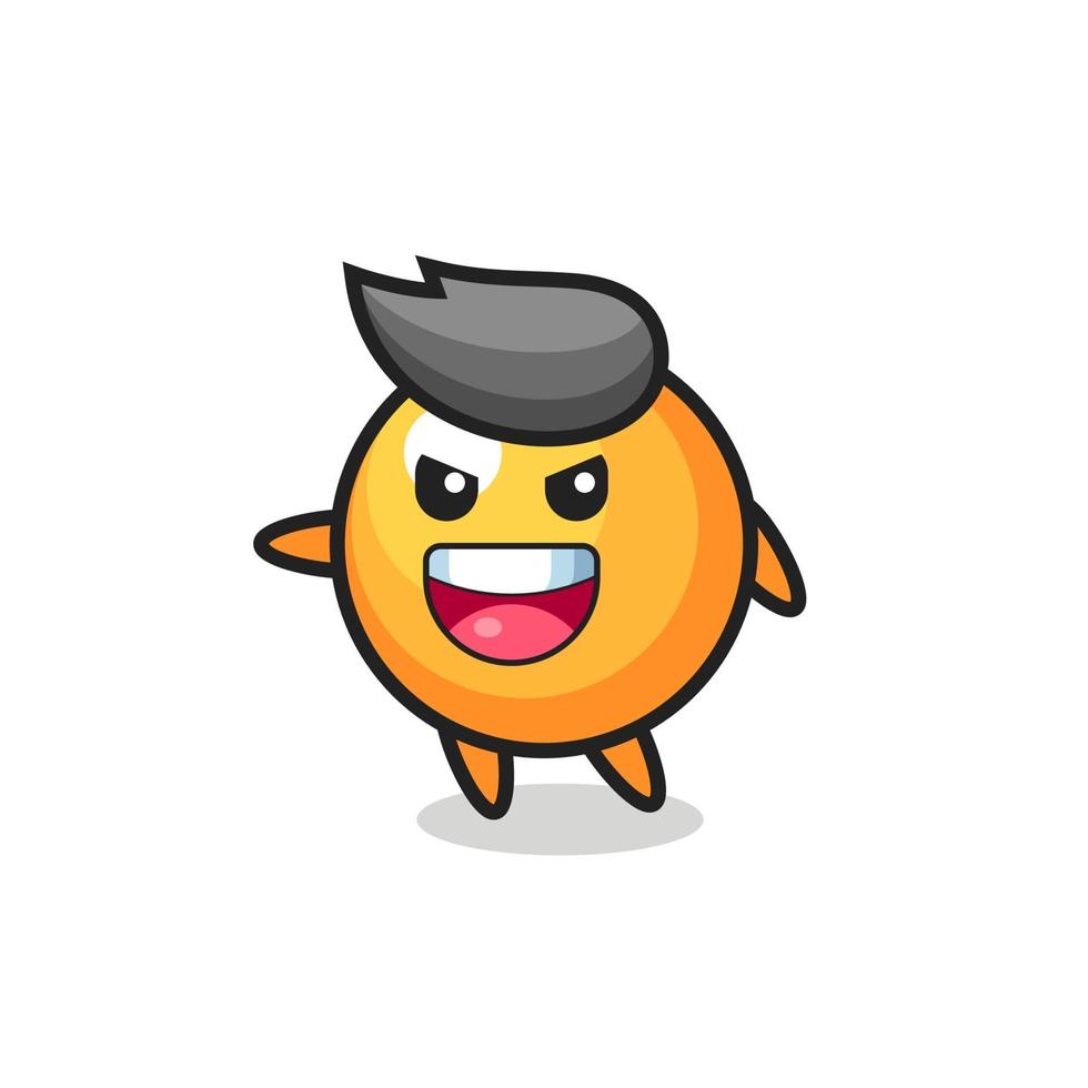 pingpongbal cartoon met zeer opgewonden pose vector