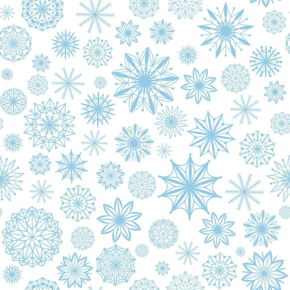 delicaat naadloos patroon van opengewerkt sneeuwvlokken vector