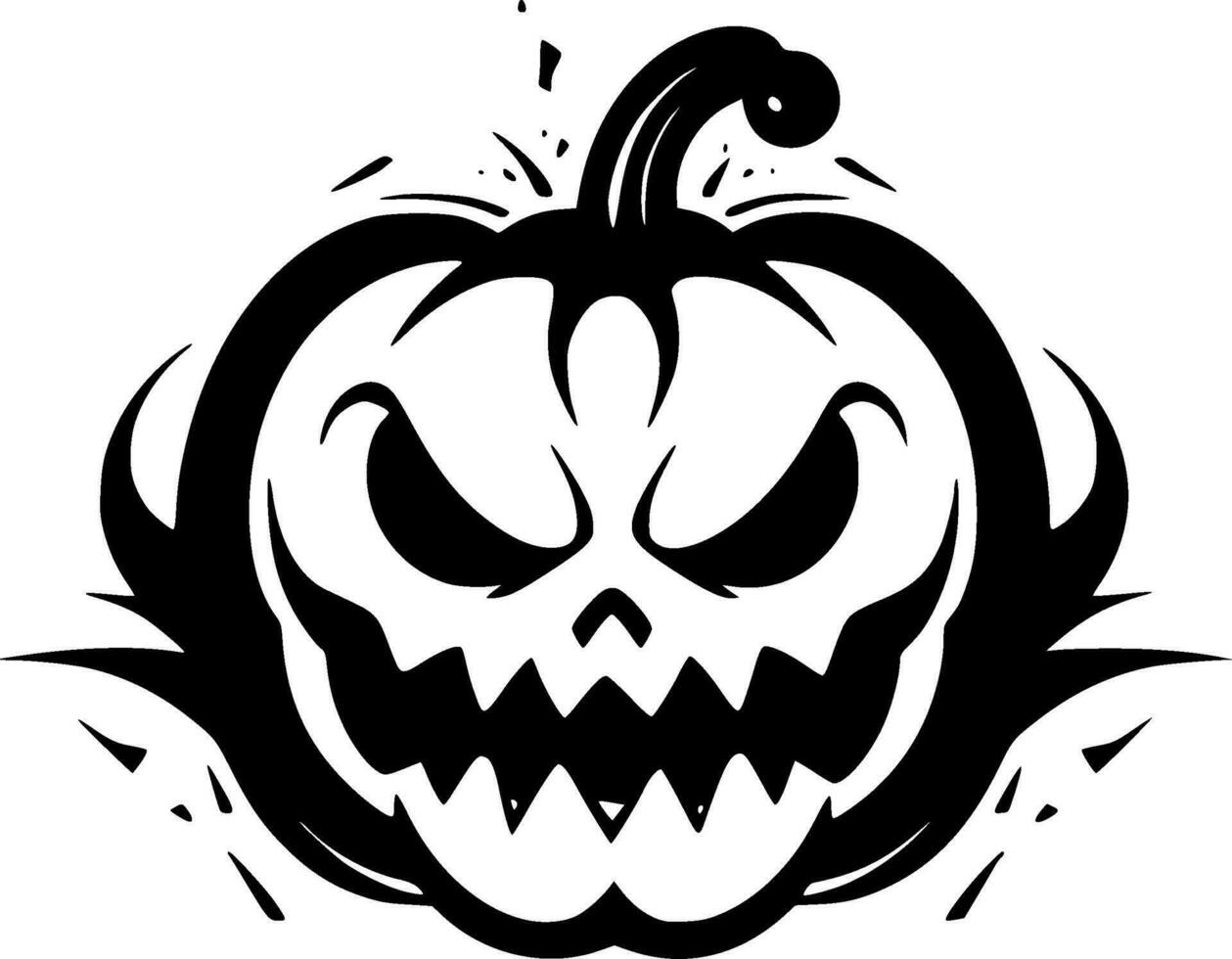 halloween - zwart en wit geïsoleerd icoon - vector illustratie