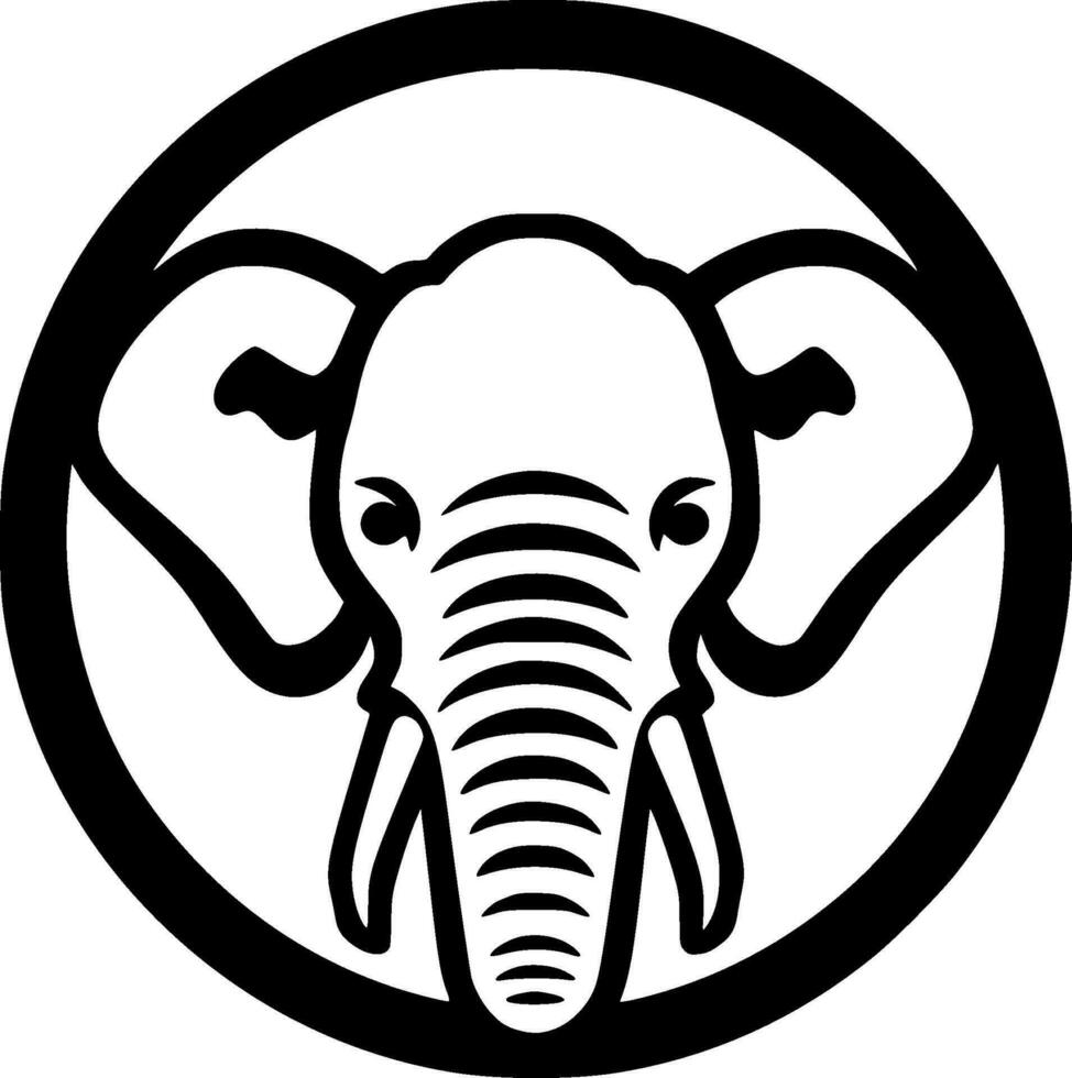 olifant - minimalistische en vlak logo - vector illustratie