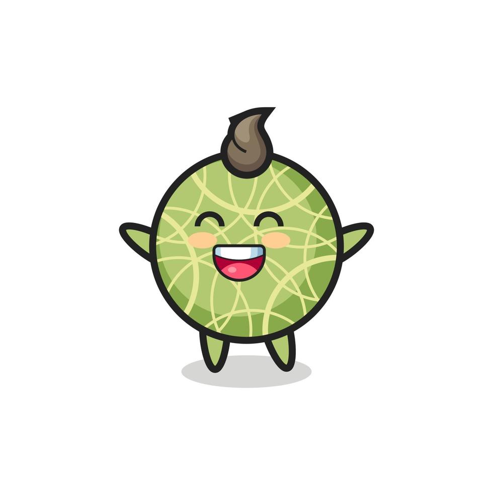 happy baby meloen fruit stripfiguur vector