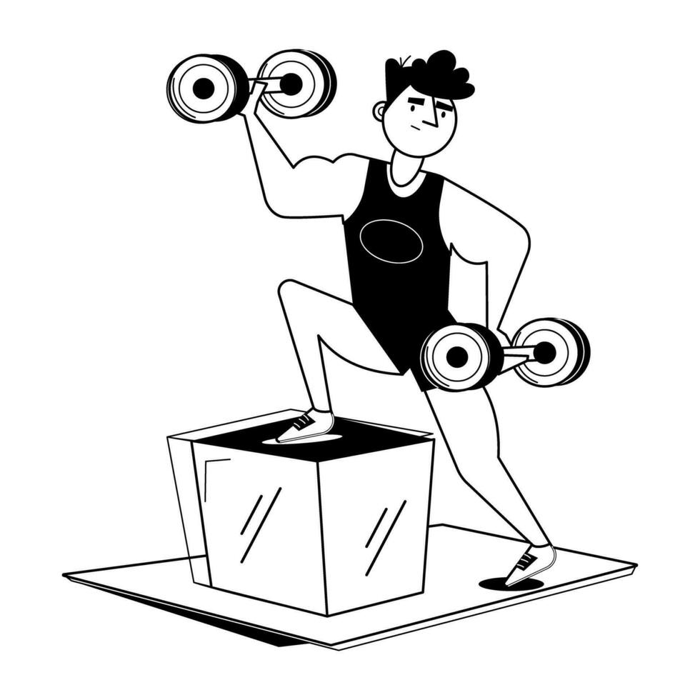 modieus biceps oefening vector