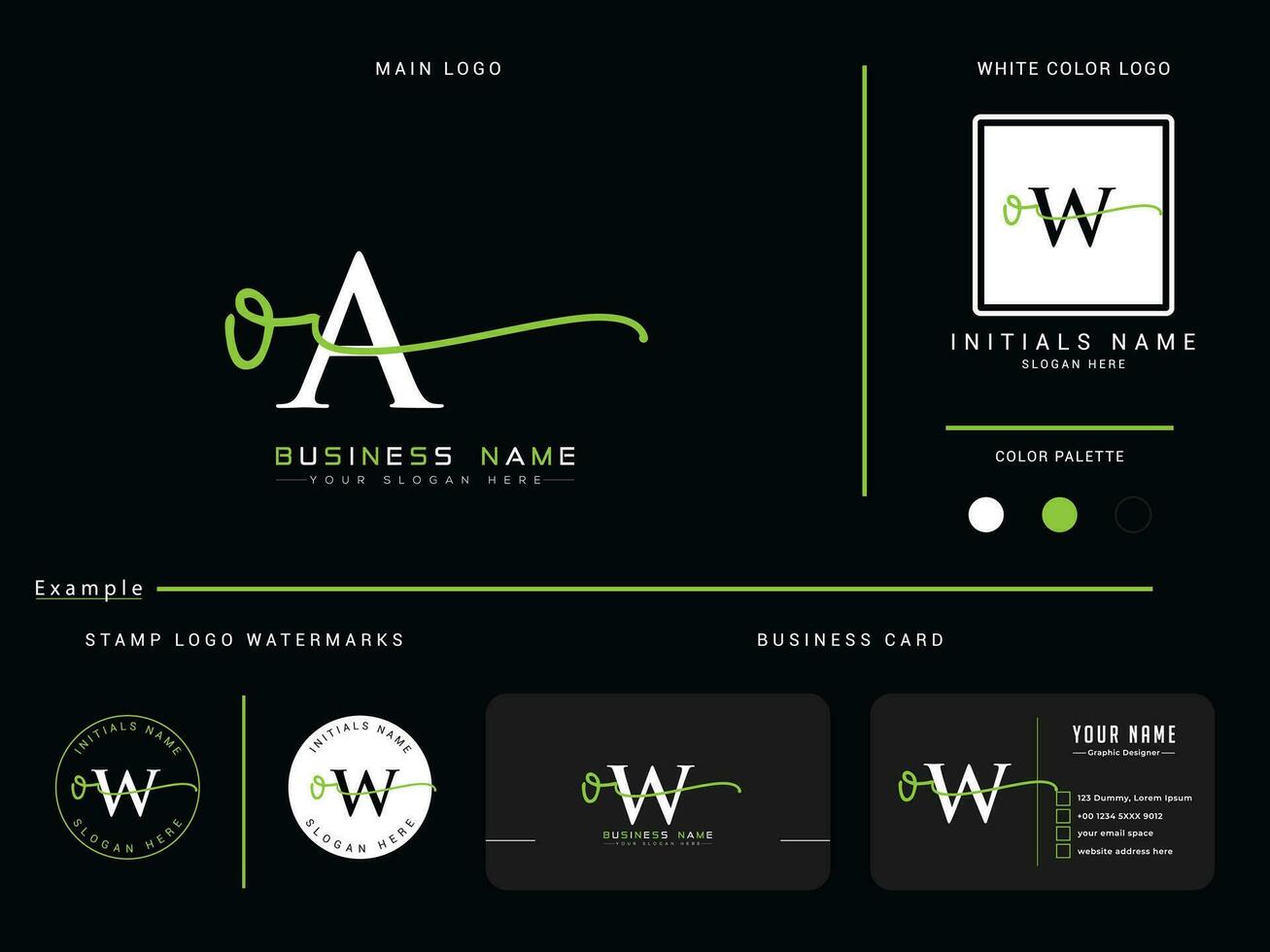 modern oa logo afbeelding, luxe oa eerste handtekening cirkel logo branding vector