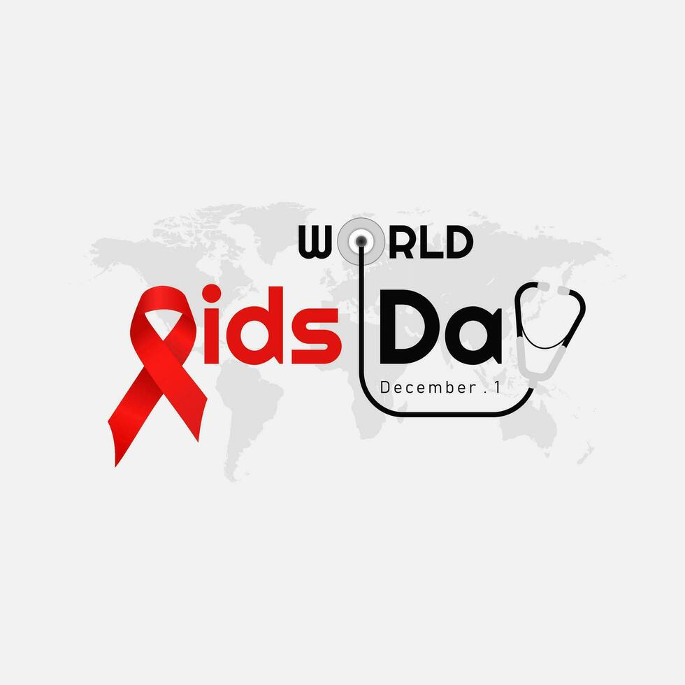 wereld AIDS dag, illustratie van wereld AIDS dag met AIDS bewustzijn lintje. december 1e, hou op AIDS vector