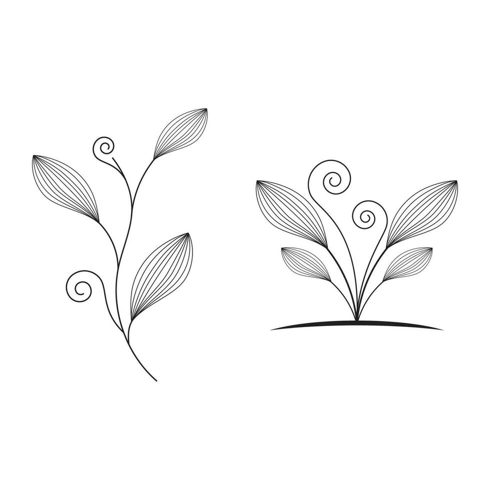 blad lijn logo vector en symbool