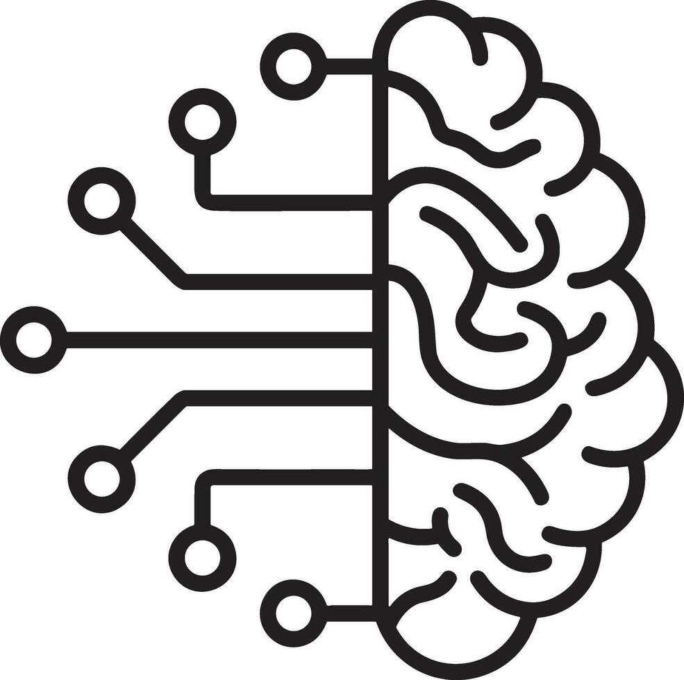 kunstmatig intelligentie- icoon symbool vector afbeelding. illustratie van de hersenen robot aan het leren menselijk slim algoritme ontwerp afbeelding.