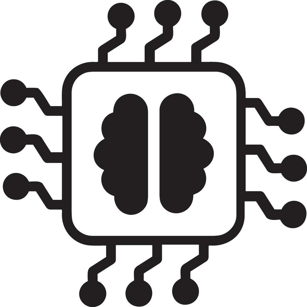 kunstmatig intelligentie- icoon symbool vector afbeelding. illustratie van de hersenen robot aan het leren menselijk slim algoritme ontwerp afbeelding.