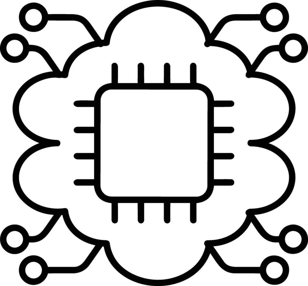 kunstmatig intelligentie- icoon symbool vector afbeelding. illustratie van de hersenen robot aan het leren menselijk slim algoritme ontwerp afbeelding.