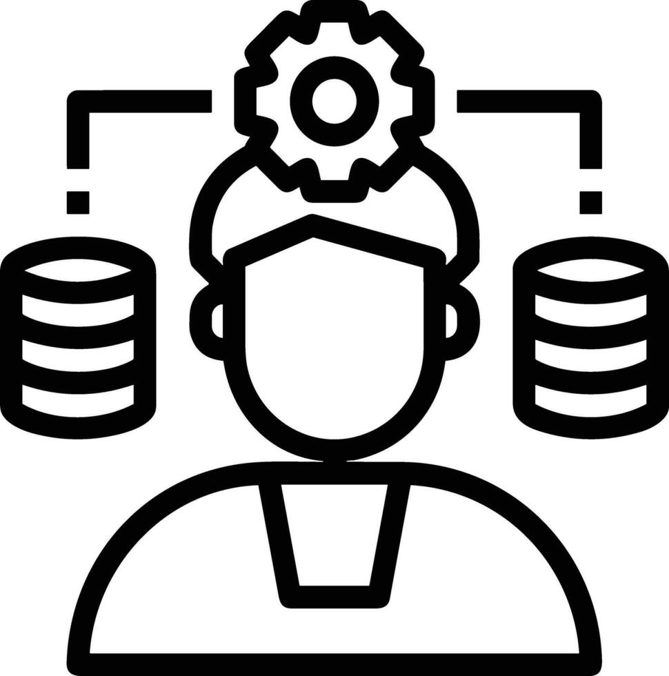 kunstmatig intelligentie- icoon symbool vector afbeelding. illustratie van de hersenen robot aan het leren menselijk slim algoritme ontwerp afbeelding.